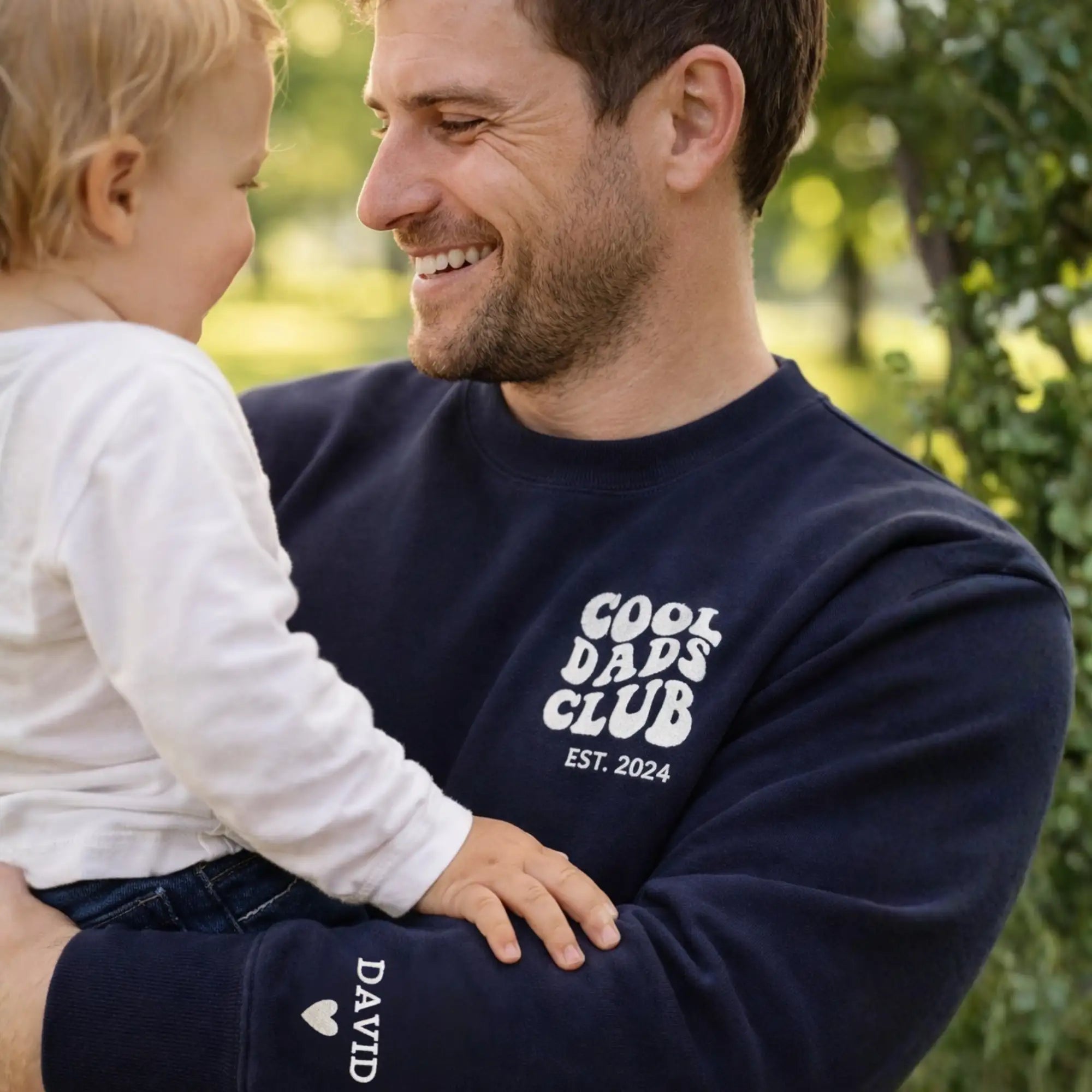 “Cool Dads Club” – Personalized, embroidered sweatshirt with children's names and date