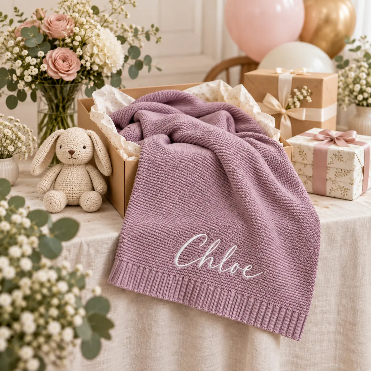 Personalized baby blanket with child's name