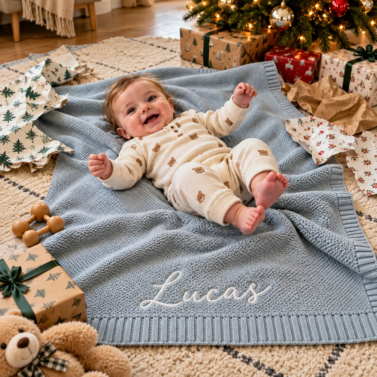 Personalized baby blanket with child's name