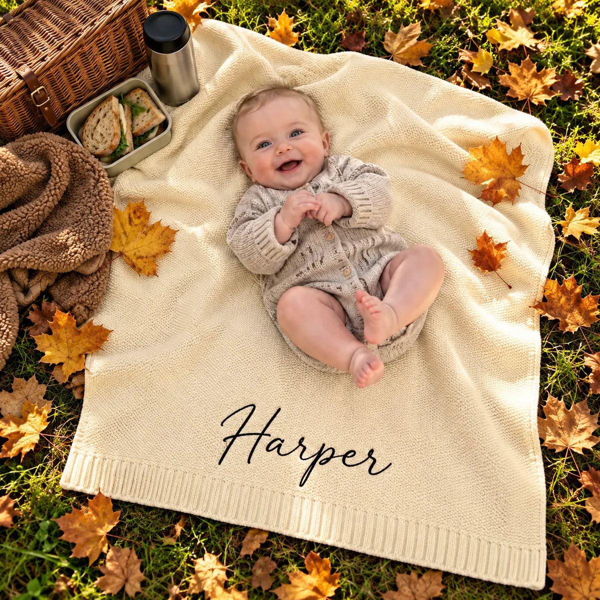 Personalized baby blanket with child's name