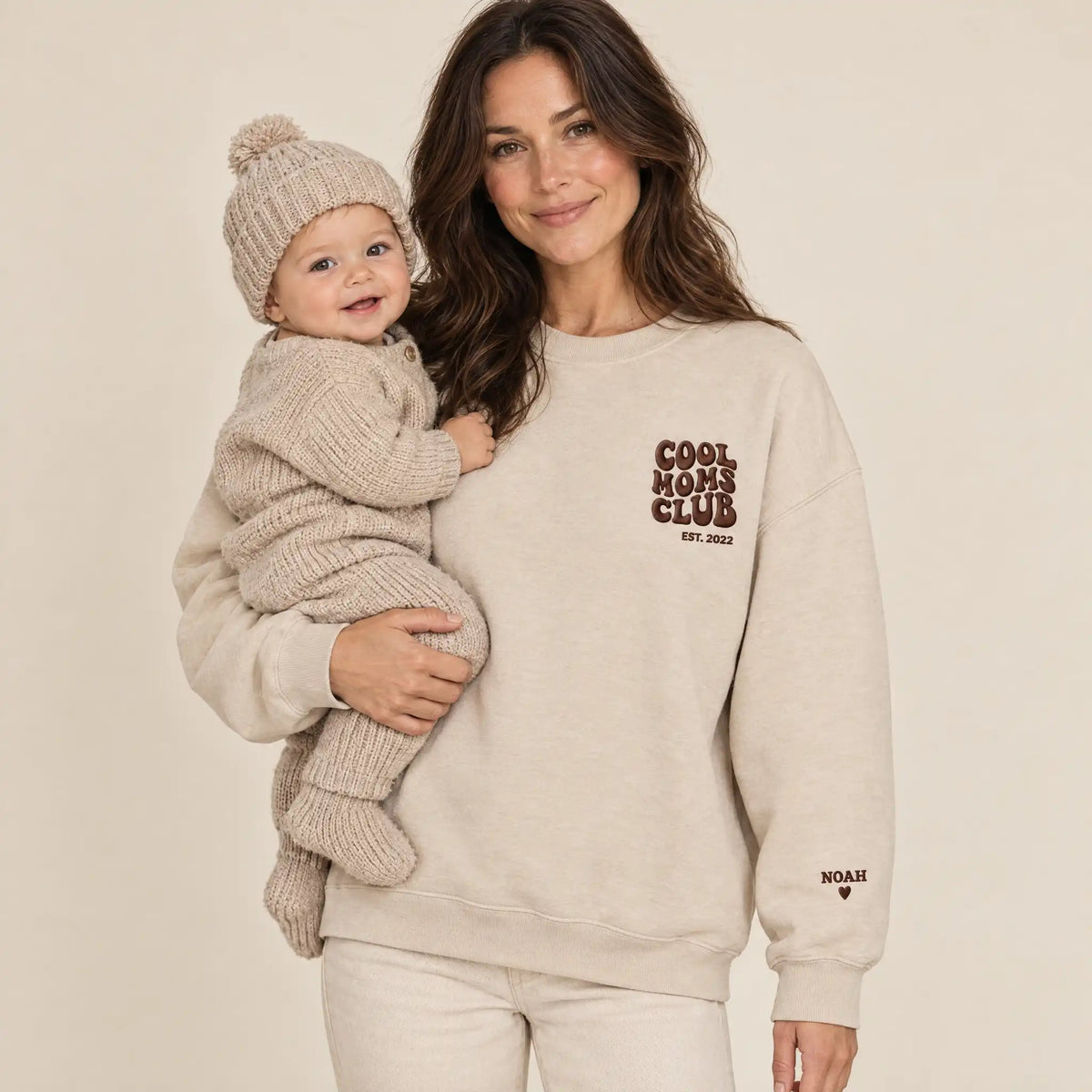 “Cool Moms Club” – Personalized, embroidered sweatshirt with children's names and date