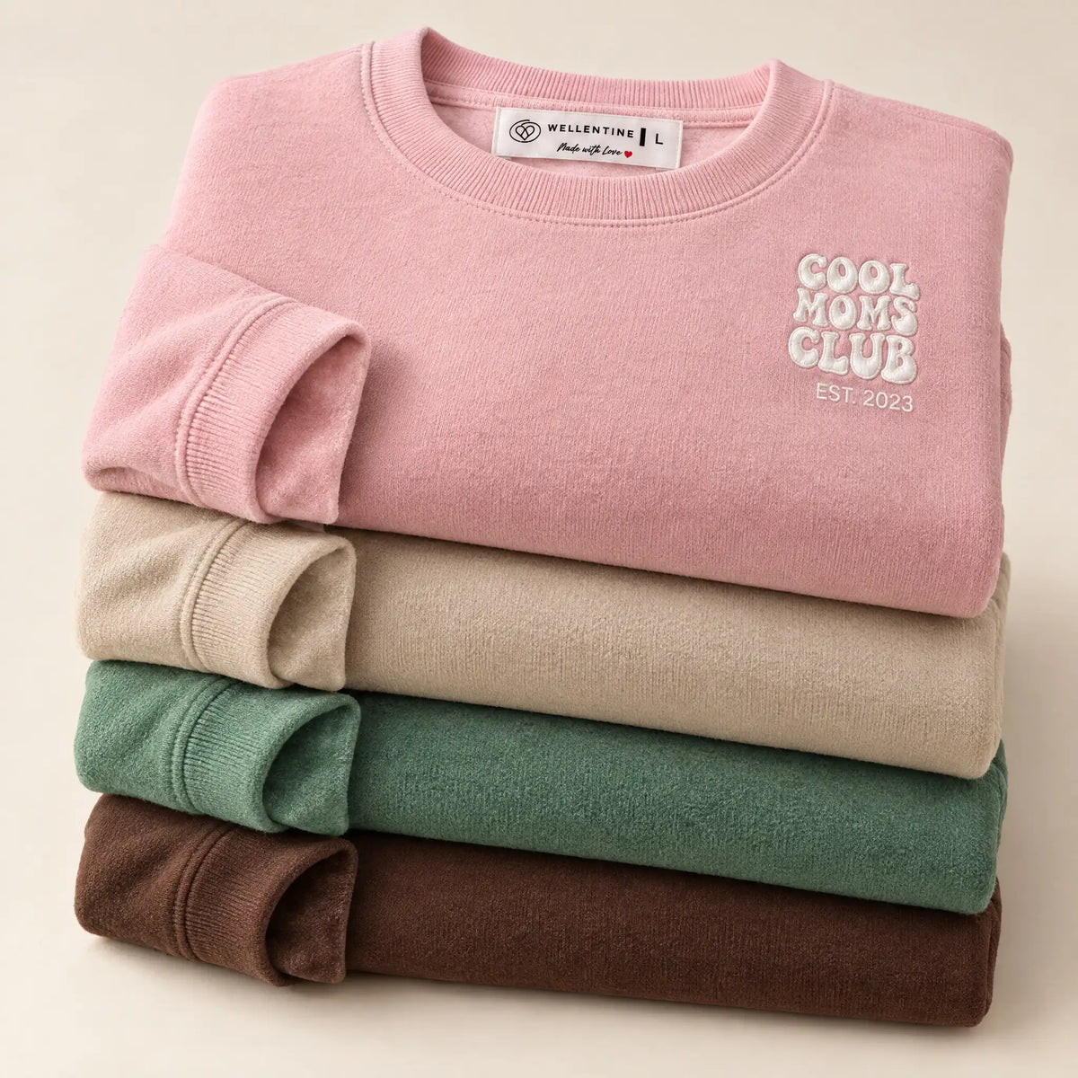 “Cool Moms Club” – Personalized, embroidered sweatshirt with children's names and date