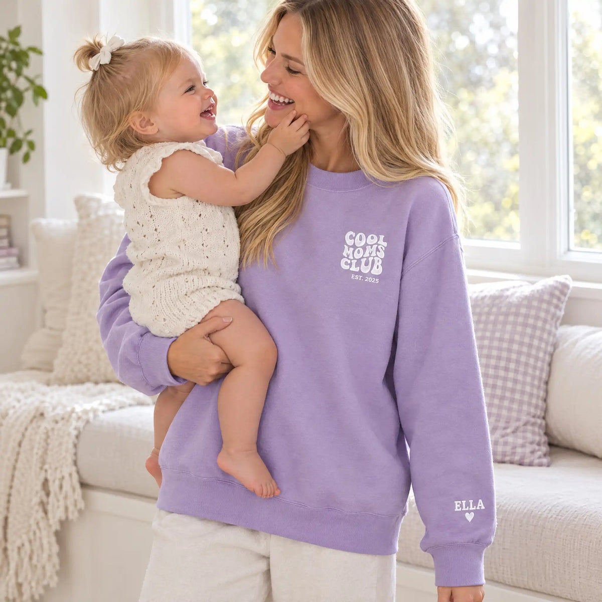 “Cool Moms Club” – Personalized, embroidered sweatshirt with children's names and date