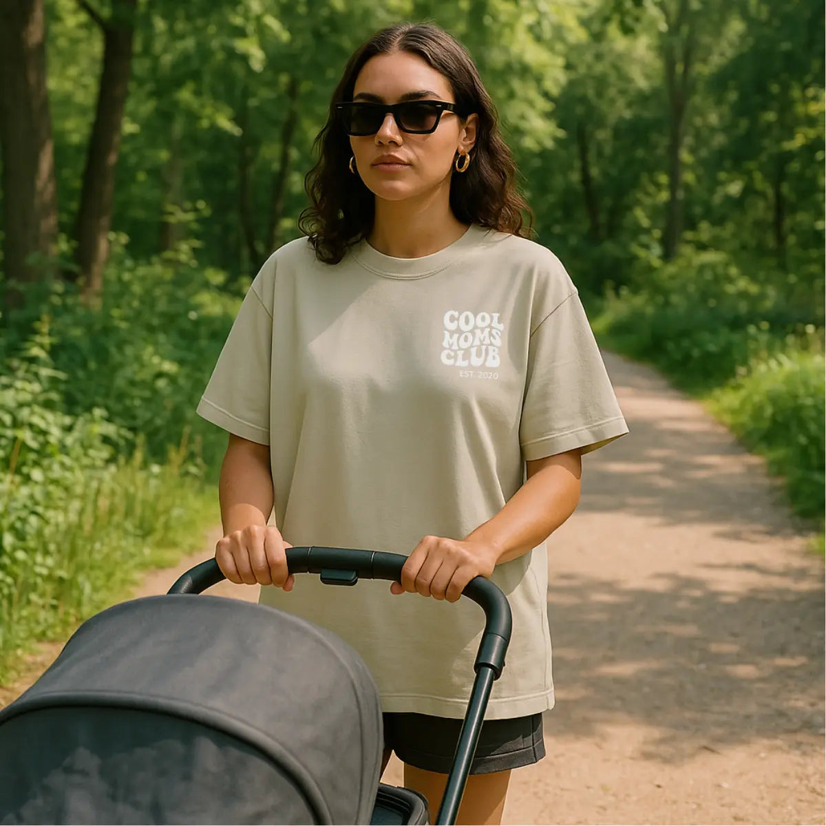 “Cool Moms Club” – Personalized, embroidered Heavy Cotton T-Shirt