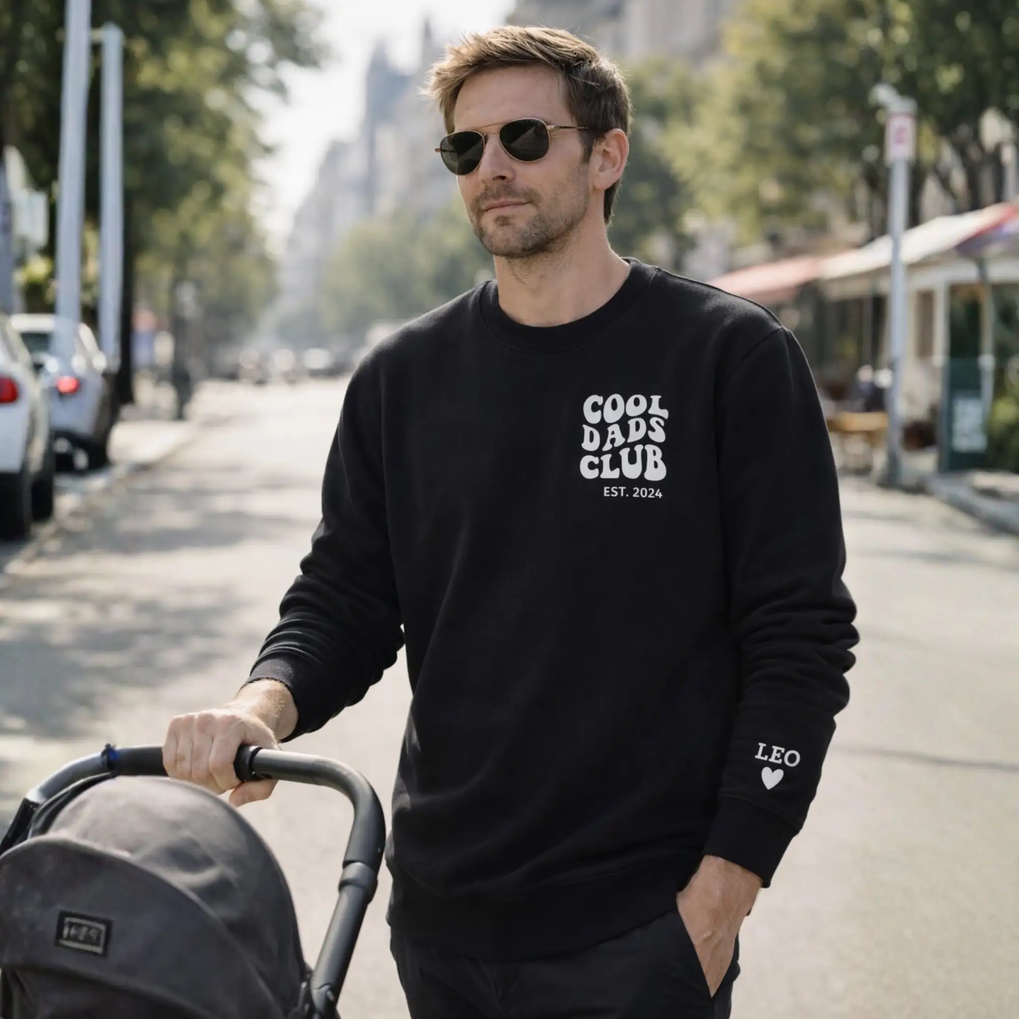 “Cool Dads Club” – Personalized, embroidered sweatshirt with children's names and date