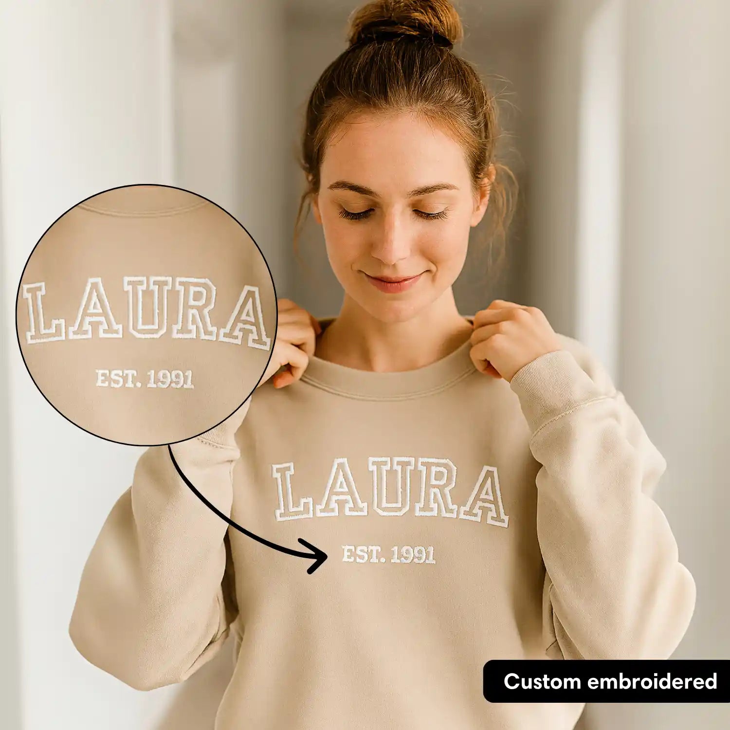 “Your Name” - Personalized, embroidered sweatshirt with custom text