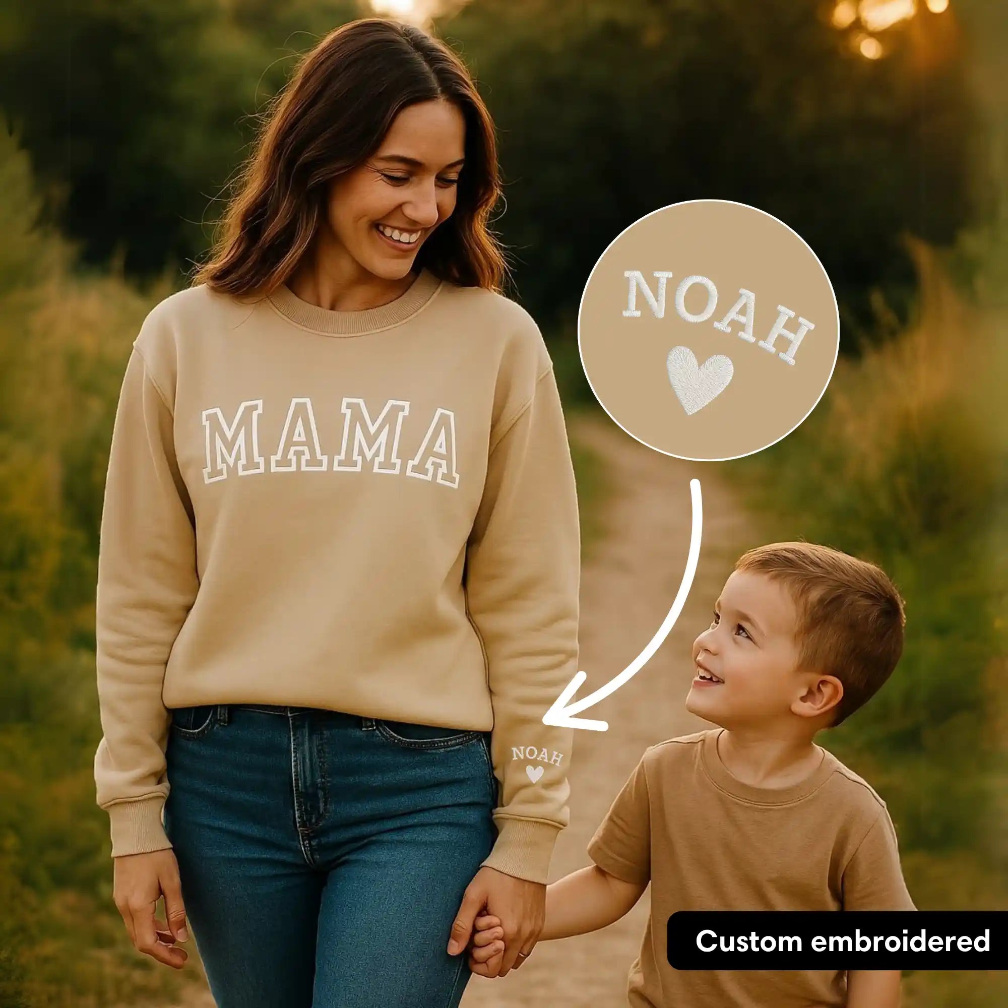 “Mama” - Personalized, embroidered sweatshirt with children's names