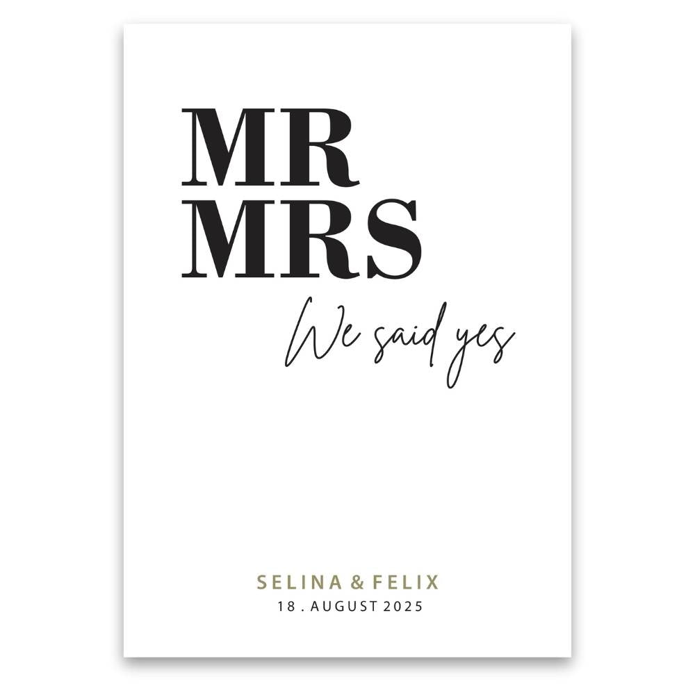 "Mr & Mrs" - Poster - Wellentine.de